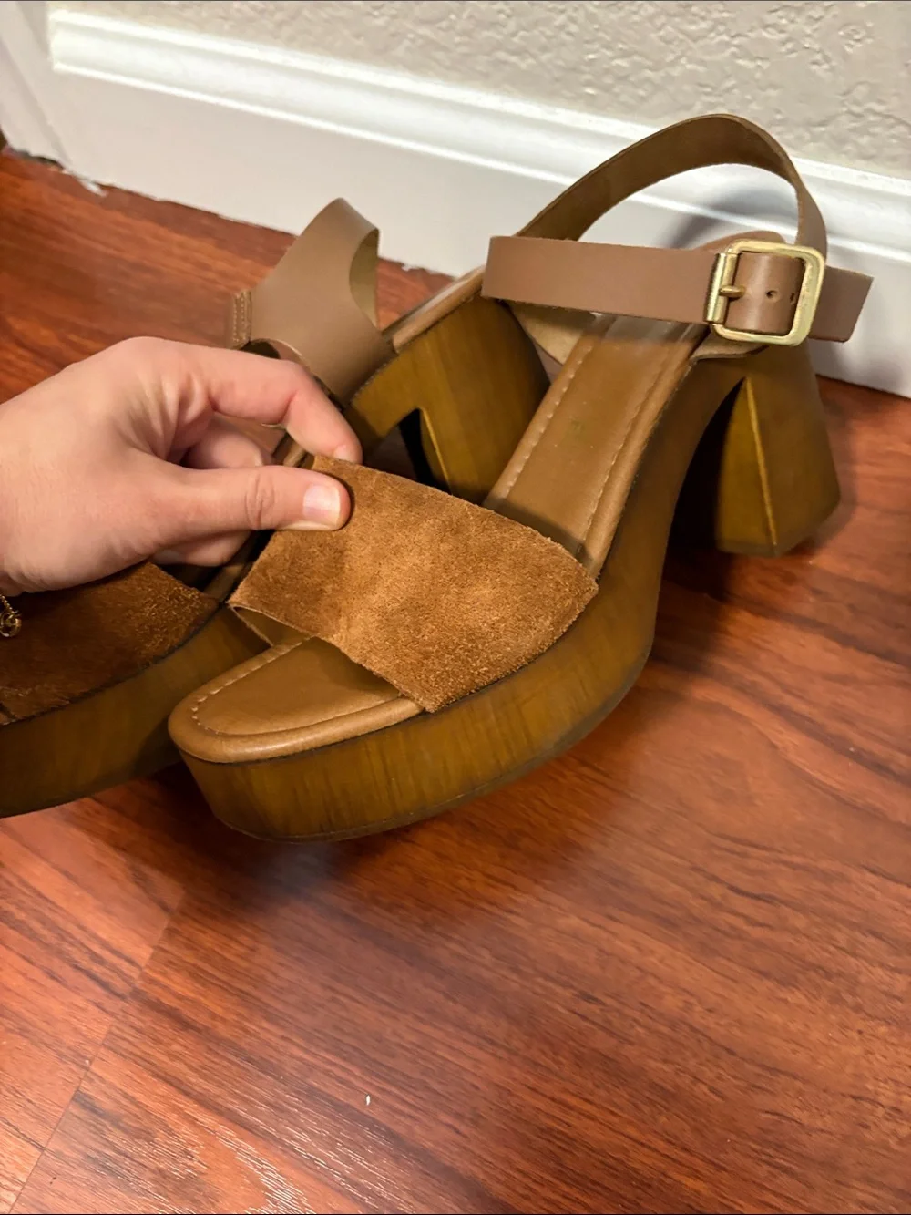 Seychelles Brown Suede Platform Sandals